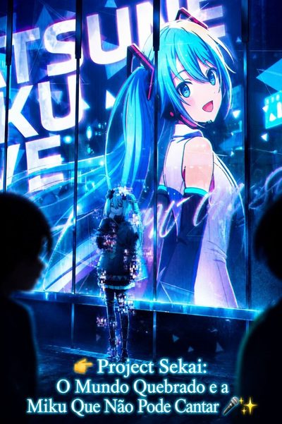 Capa da minisserie Project Sekai: o Mundo Quebrado e a Miku que Não Pode Cantar