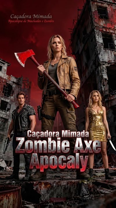 Capa da minisserie Caçadora Mimada Apocalipse de Machados e Zumbis